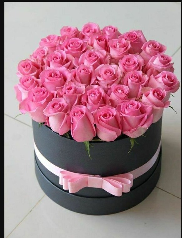 Box 36 rosas rosadas