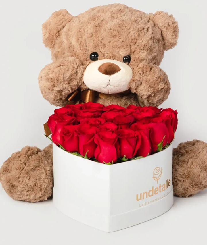 Box rosas y peluche